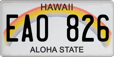 HI license plate EAO826