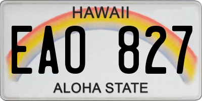 HI license plate EAO827