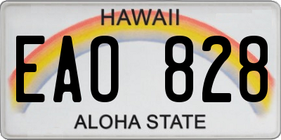 HI license plate EAO828