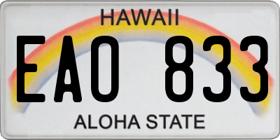 HI license plate EAO833