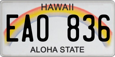 HI license plate EAO836