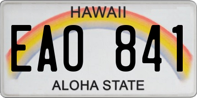 HI license plate EAO841