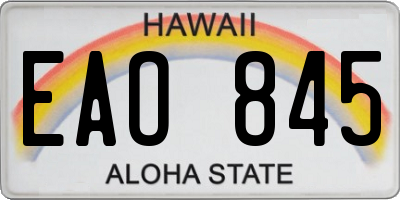 HI license plate EAO845