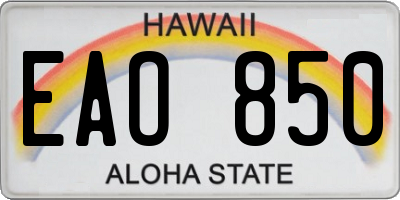 HI license plate EAO850