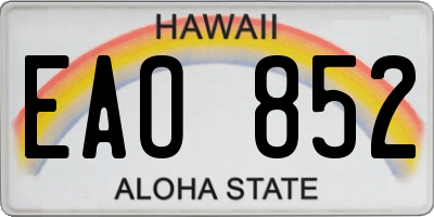 HI license plate EAO852