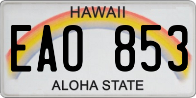 HI license plate EAO853