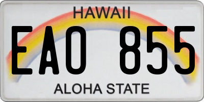 HI license plate EAO855