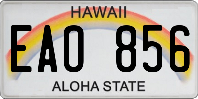 HI license plate EAO856