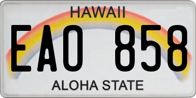 HI license plate EAO858