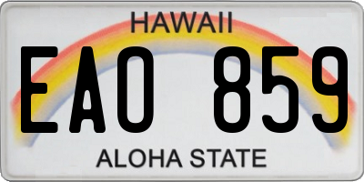 HI license plate EAO859