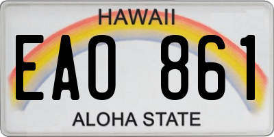 HI license plate EAO861