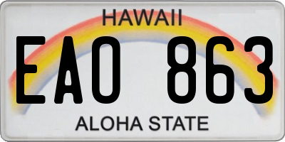 HI license plate EAO863