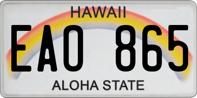 HI license plate EAO865