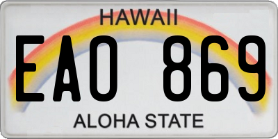 HI license plate EAO869