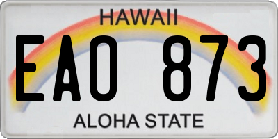 HI license plate EAO873