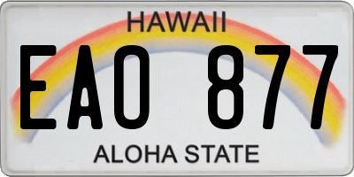 HI license plate EAO877