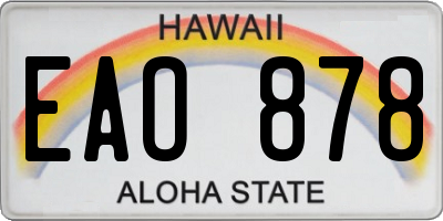 HI license plate EAO878