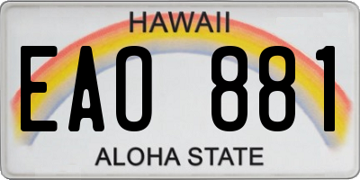 HI license plate EAO881