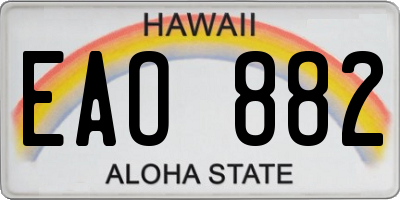 HI license plate EAO882