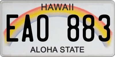 HI license plate EAO883