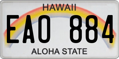 HI license plate EAO884