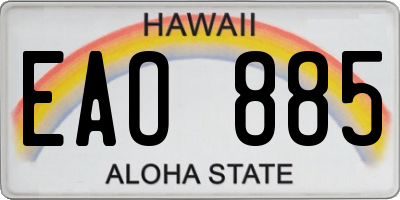 HI license plate EAO885