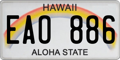 HI license plate EAO886