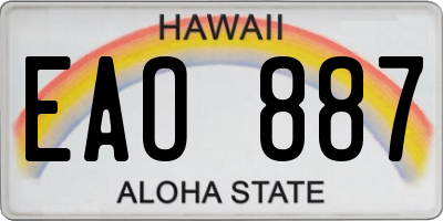 HI license plate EAO887