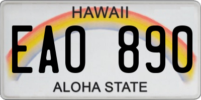 HI license plate EAO890
