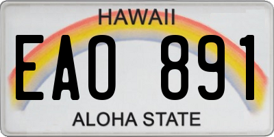 HI license plate EAO891