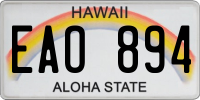 HI license plate EAO894