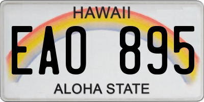 HI license plate EAO895