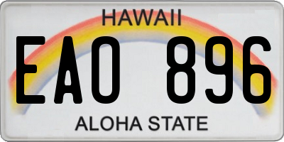 HI license plate EAO896