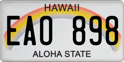 HI license plate EAO898