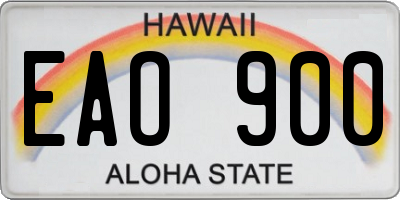 HI license plate EAO900