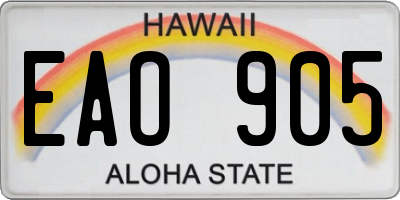 HI license plate EAO905