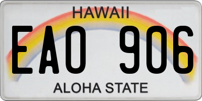 HI license plate EAO906