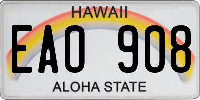 HI license plate EAO908