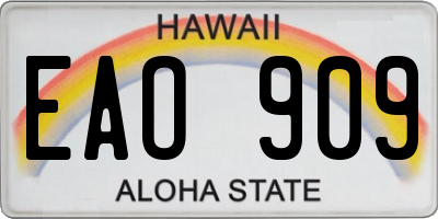 HI license plate EAO909