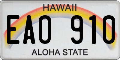 HI license plate EAO910