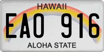 HI license plate EAO916