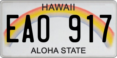 HI license plate EAO917