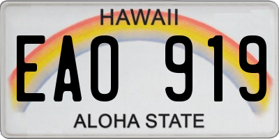 HI license plate EAO919