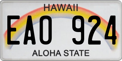 HI license plate EAO924