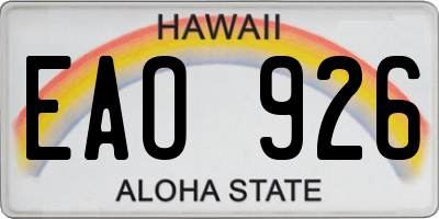 HI license plate EAO926