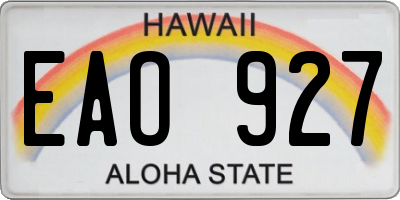 HI license plate EAO927