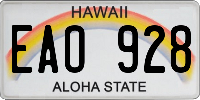 HI license plate EAO928