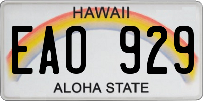 HI license plate EAO929