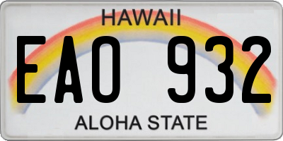 HI license plate EAO932