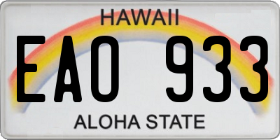 HI license plate EAO933